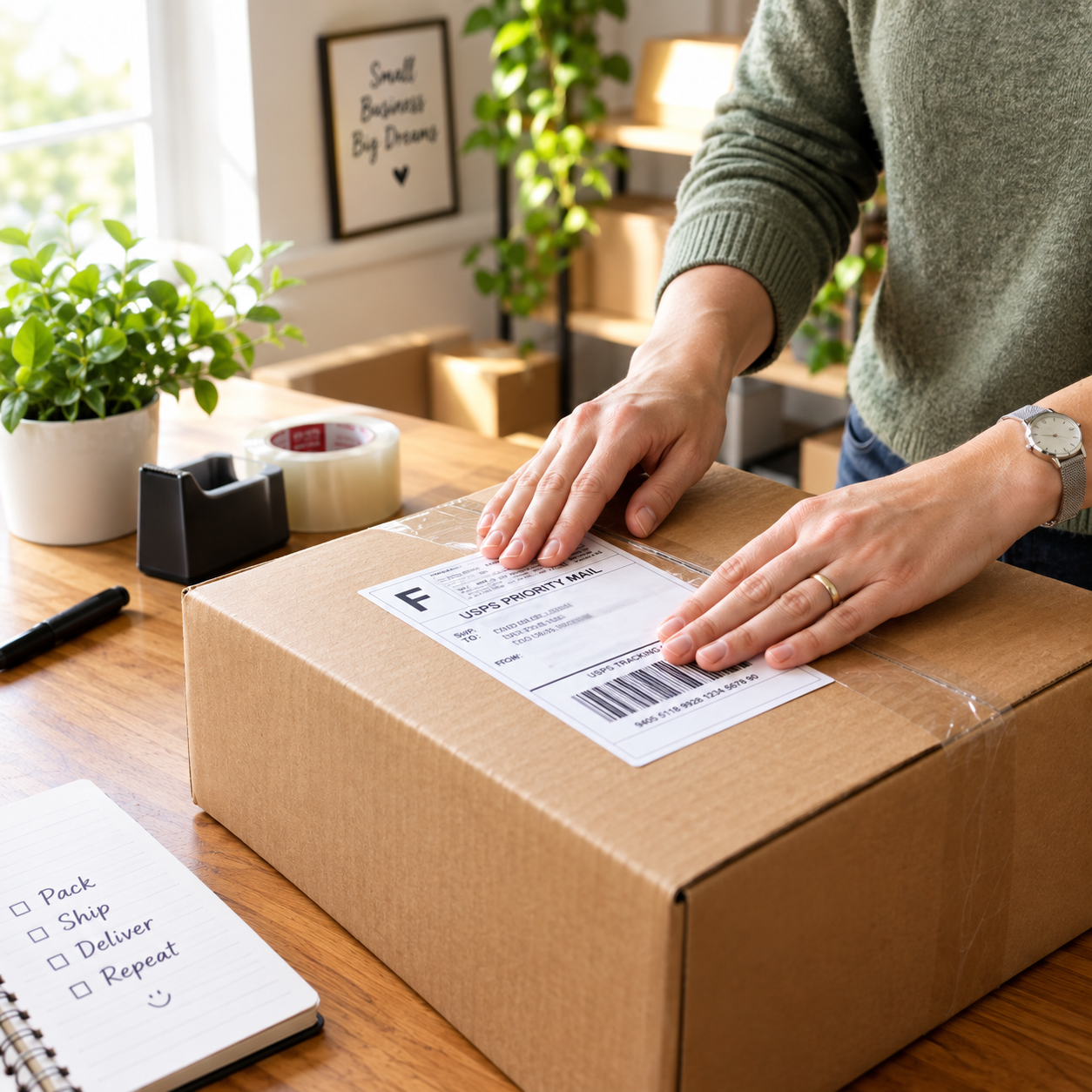 A prepaid, fully insured shipping label